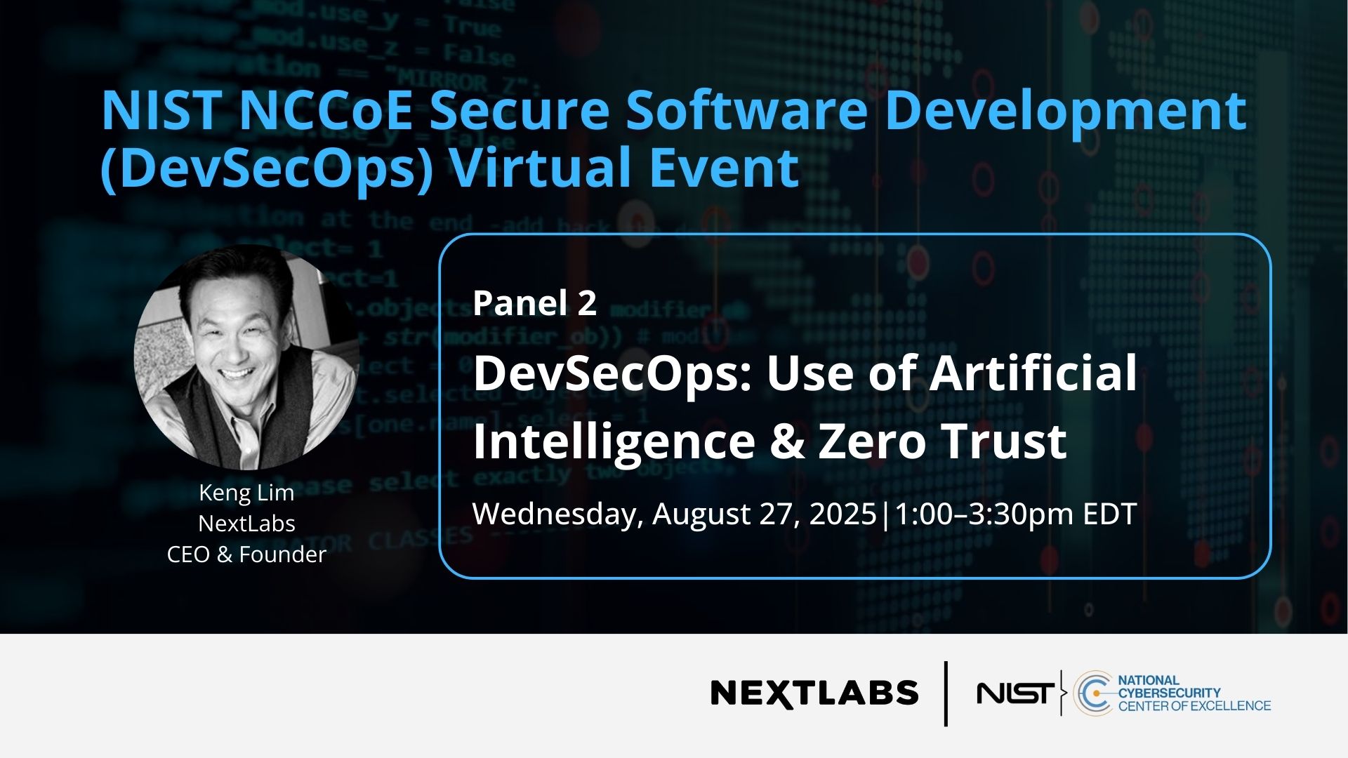 NIST NCCoE Secure Software Development (DevSecOps) Virtual Event - Panel Session